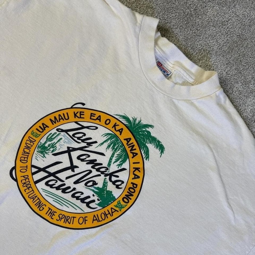 Vintage 90s Hanes Hawaii T-Shirt 3X Lau Kanaka No Hawaii